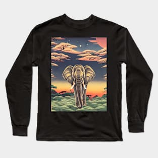 Vintage Elephant Lover in the Wildlife Jungle Long Sleeve T-Shirt